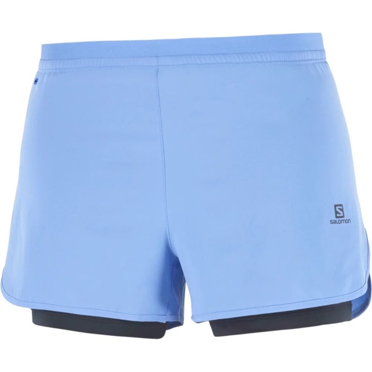 Light Blue Salomon Cross 2in1 Women's Running Shorts | IE VQ2506